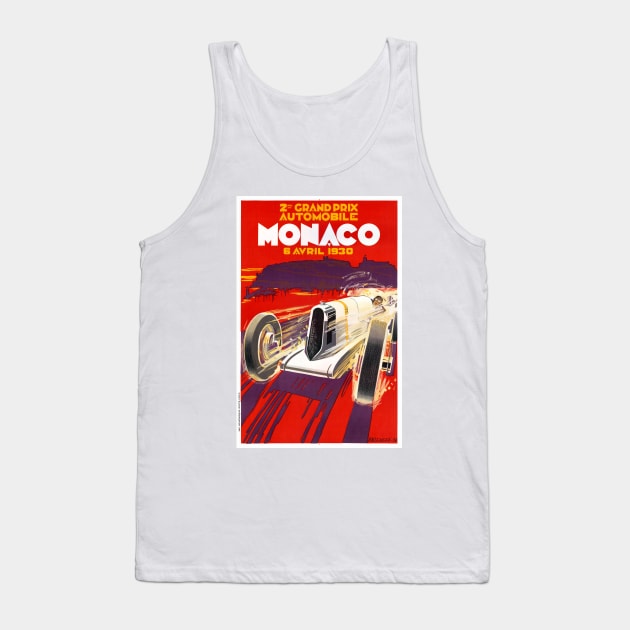 Vintage Travel Poster Monaco Grand Prix Tank Top by vintagetreasure